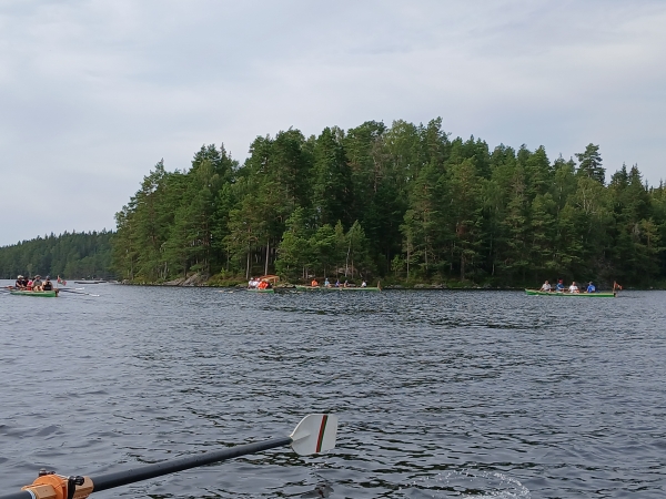 Ruderboote vor Insel Stora Le 2024